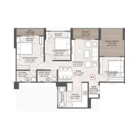 QUE 154 Punawale 2.5 BHK Floorplan