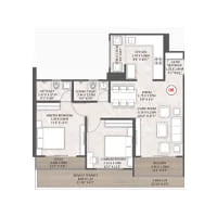 QUE 154 Punawale 2 BHK Floorplan