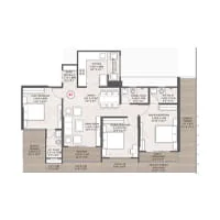 QUE 154 Punawale 3 BHK Floorplan